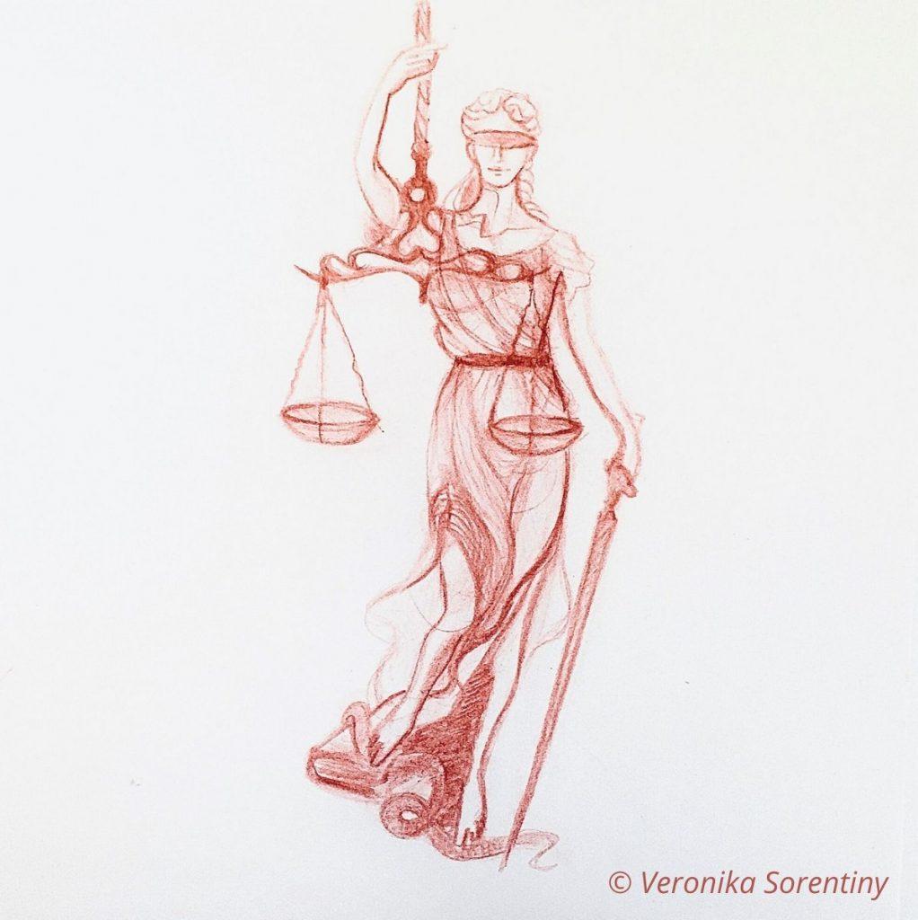 Kresba Justície od Veroniky Sorentiny